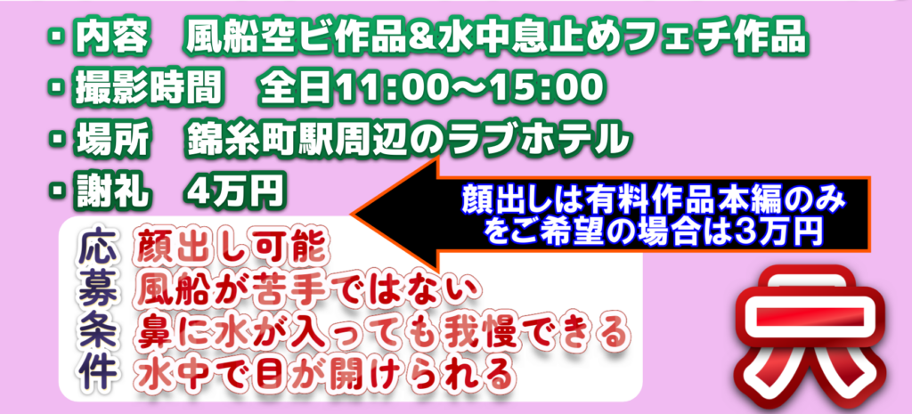 短期・単発バイトの募集要項